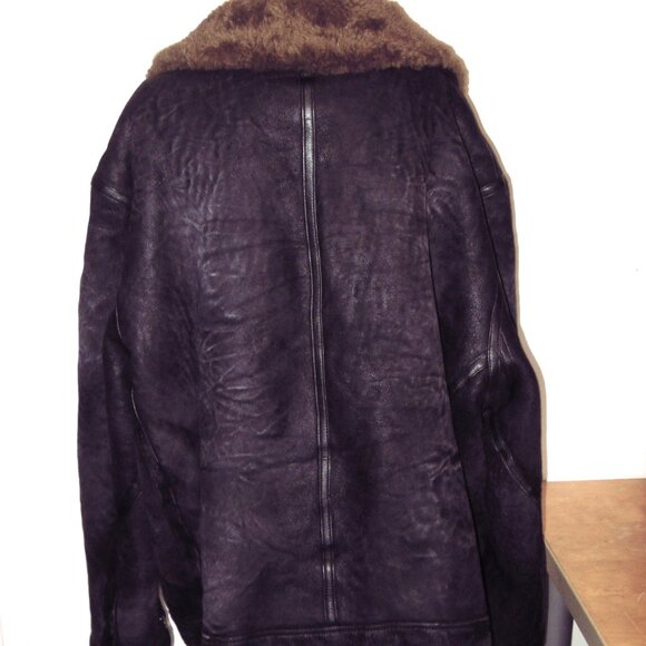 Banana Republic Size  XXL Genuine Fur Shearling Squadron Flight Jacket New w Tag - Picture 5 of 12